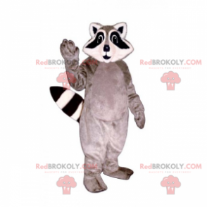 Mascota mapache gris y blanco - Redbrokoly.com