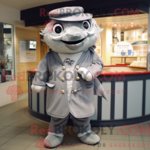 Postava maskota Grey Fish...