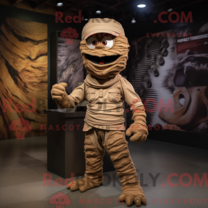 Brown Mummy mascottekostuum...