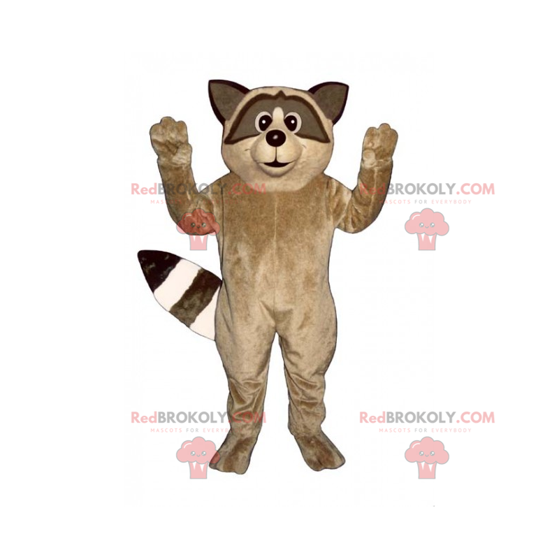 Braunes Waschbärenmaskottchen - Redbrokoly.com