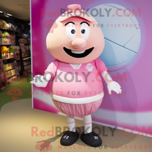 Pink Rugby Ball maskot...