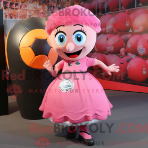 Pink Rugby Ball maskot...