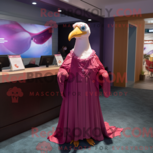Magenta Gull maskot kostume...