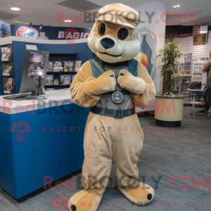 Tan Navy Seal mascot...