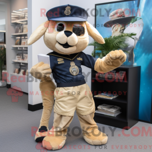 Tan Navy Seal mascot...