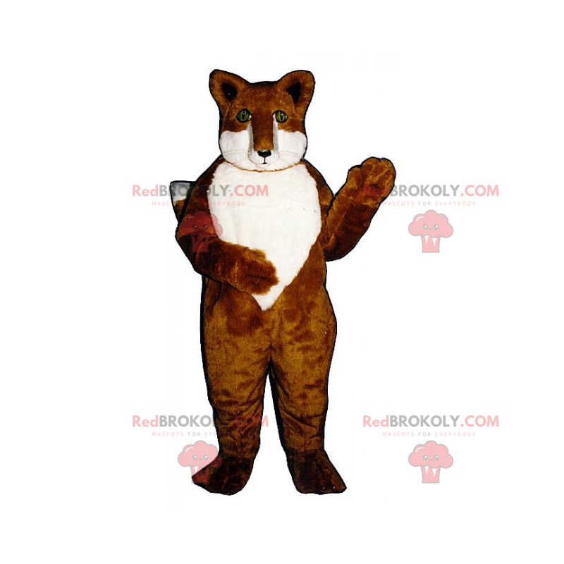 Mascotte volpe con pancia bianca e occhi verdi - Redbrokoly.com Mascotte volpe con pancia bianca e occhi verdi - Redbrokoly.com