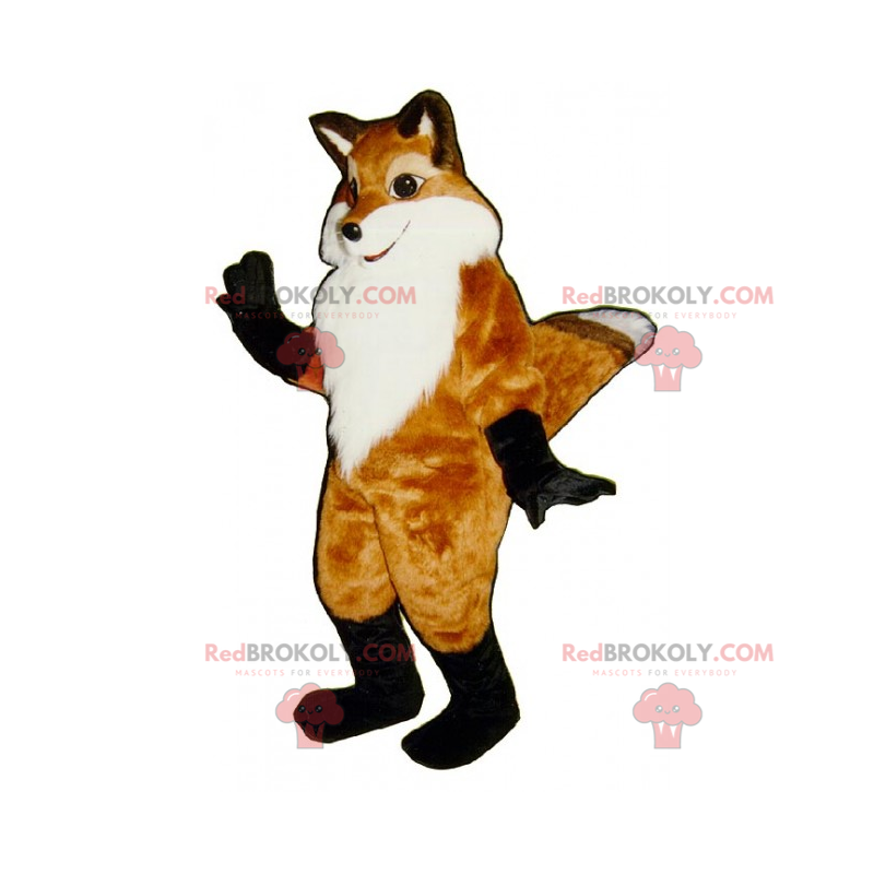 Fox mascot with black pasta - Redbrokoly.com