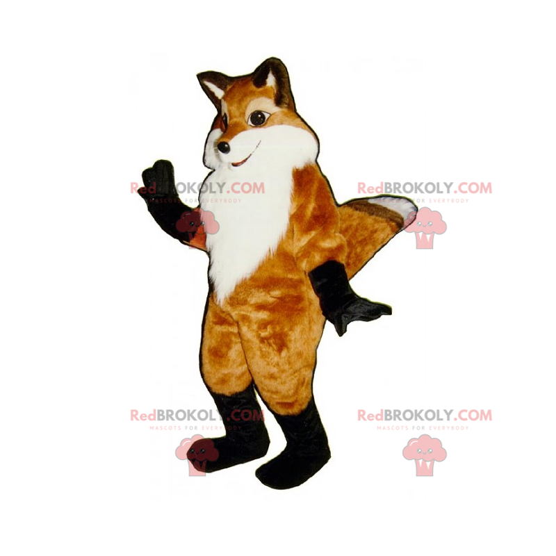 Maskot Fox s černými těstovinami - Redbrokoly.com