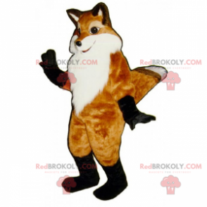 Fuchsmaskottchen mit schwarzen Nudeln - Redbrokoly.com