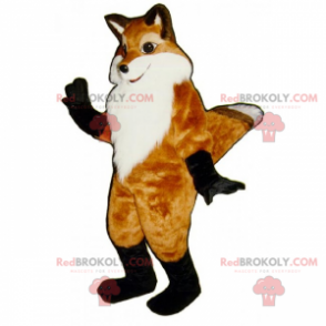 Maskot Fox s černými těstovinami - Redbrokoly.com