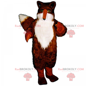 Mascotte de renard aux yeux verts - Redbrokoly.com