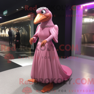 Pink Quail maskot kostume...
