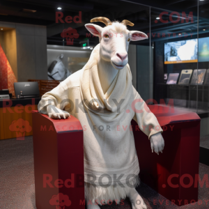 Witte geit mascottekostuum...