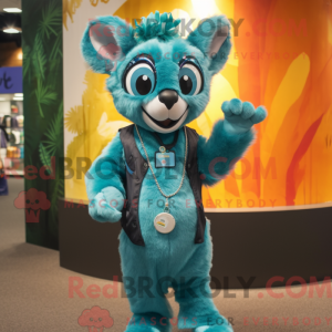 Teal Lemur mascottekostuum...