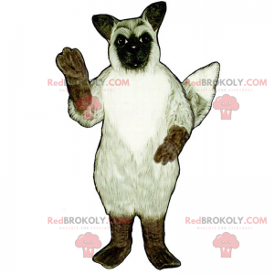 Mascote raposa branca com pernas marrons - Redbrokoly.com