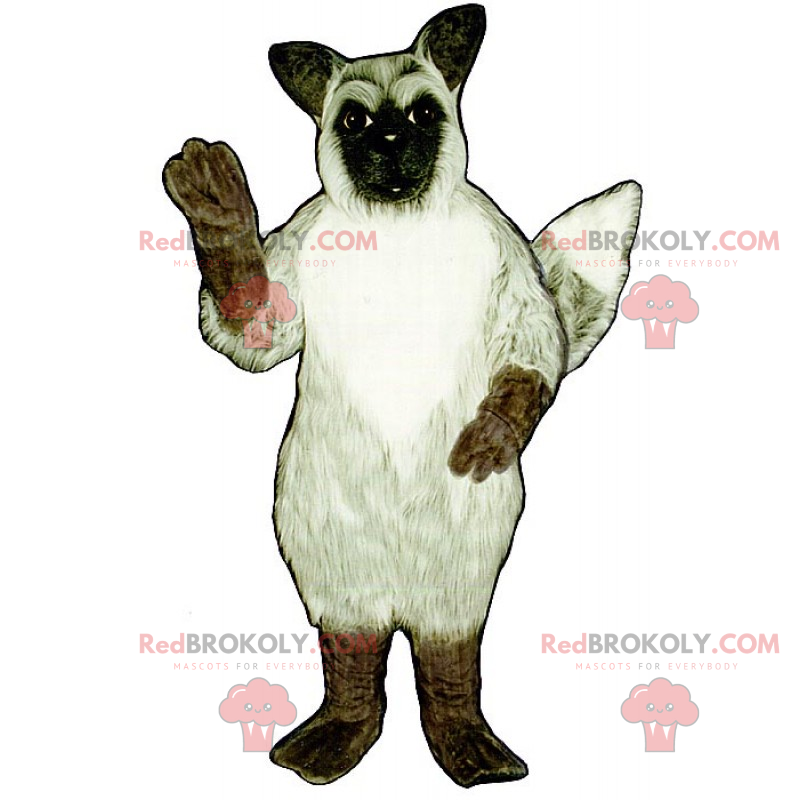 Hvit reve maskot med brune ben - Redbrokoly.com Hvit reve maskot med brune ben - Redbrokoly.com