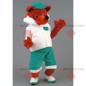 Fox mascote em roupas esportivas - Redbrokoly.com