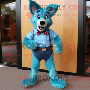 Turquoise Dingo mascot...