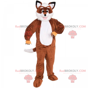 Mascota zorro marrón y blanco - Redbrokoly.com