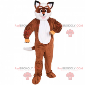 Mascote raposa marrom e branca - Redbrokoly.com