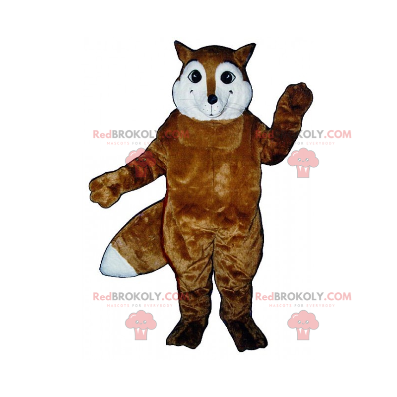 Mascote raposa marrom e rosto branco - Redbrokoly.com