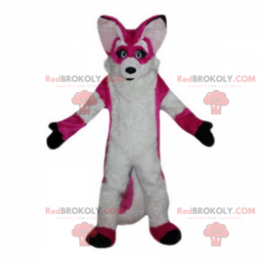 Mascotte de renard rose et blanc - Redbrokoly.com