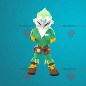 Mascotte dell'uccello verde del picchio carpentiere -