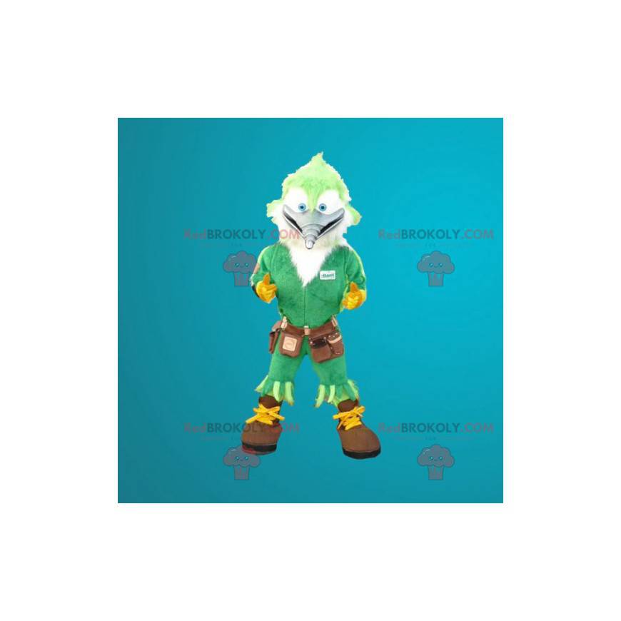 Mascotte d'oiseau vert de pic vert menuisier - Redbrokoly.com