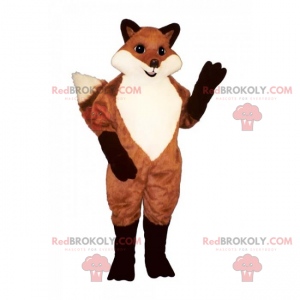 Mascote raposa vermelha e pernas pretas - Redbrokoly.com