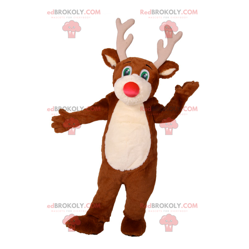 Maskot sobů s červeným nosem a zelenýma očima - Redbrokoly.com Maskot sobů s červeným nosem a zelenýma očima - Redbrokoly.com