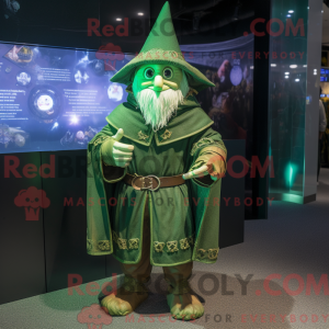 Green Wizard mascot costume...