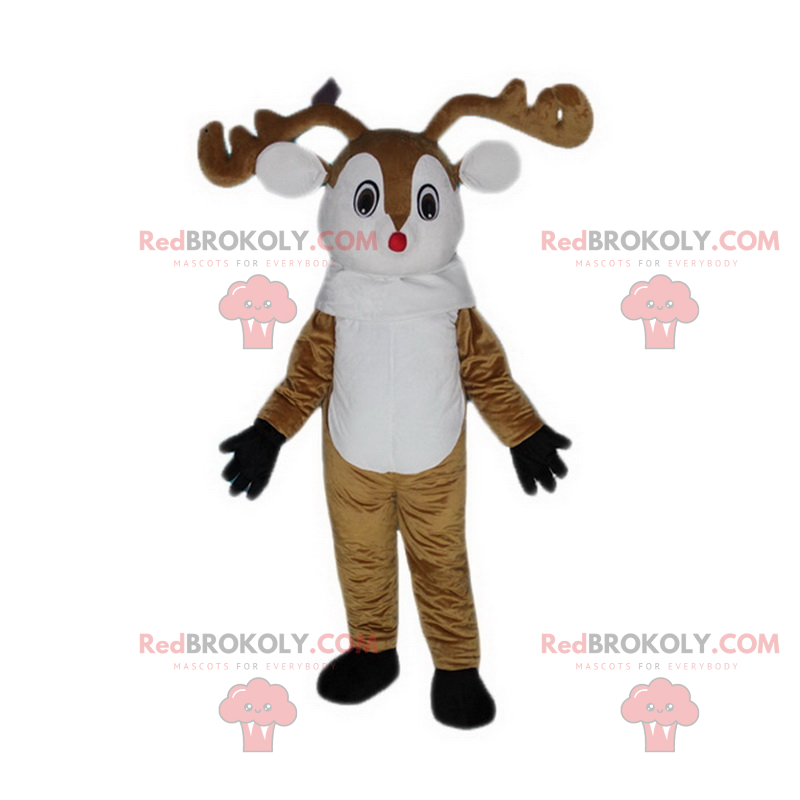 Rentiermaskottchen mit roter Nase - Redbrokoly.com