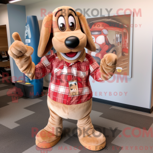 Tan Hot Dog maskot kostume...
