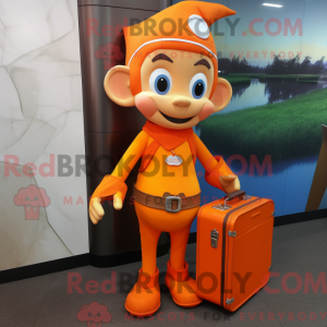 Orange Elf-maskotdraktfigur...