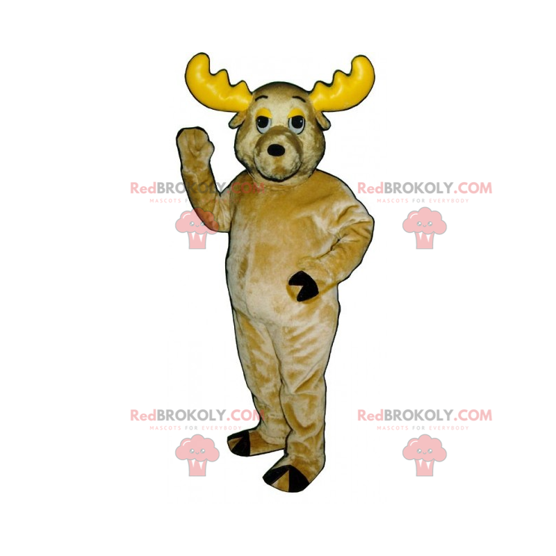 Mascote de rena com chifres amarelos - Redbrokoly.com Mascote de rena com chifres amarelos - Redbrokoly.com