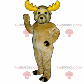 Reindeer mascot with yellow horns - Redbrokoly.com