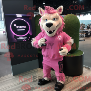 Pink Vildsvin maskot...