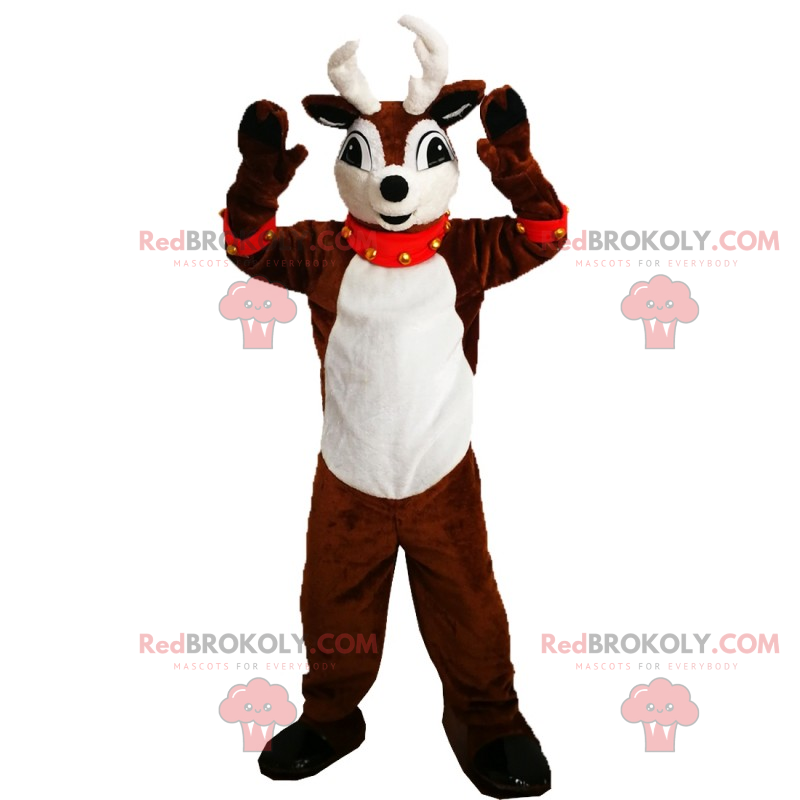 Maskot sobů s červeným zvonovým límcem - Redbrokoly.com