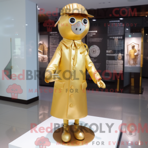Gold Doctor maskot kostume...