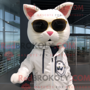 Máscara de gato creme com...