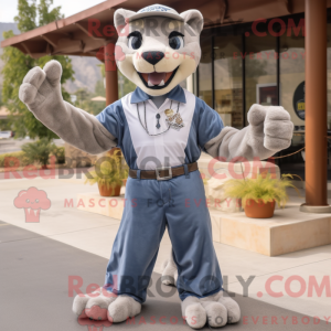Grå Mountain Lion maskot...