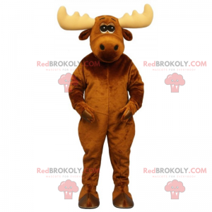 Rendier mascotte met beige hoorns - Redbrokoly.com