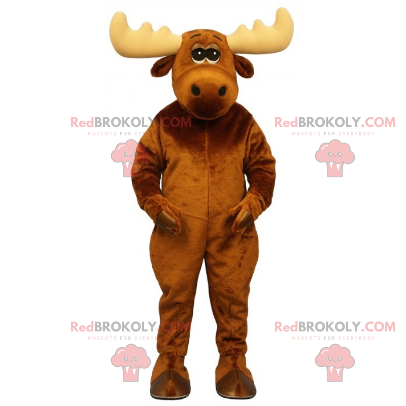 Mascote de rena com chifres bege - Redbrokoly.com