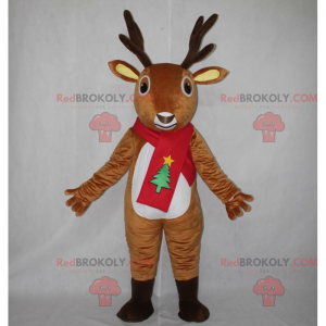 Reindeer mascot with Christmas scarf - Redbrokoly.com