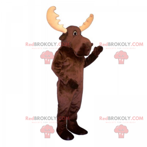 Mascotte de renne avec grandes cornes - Redbrokoly.com