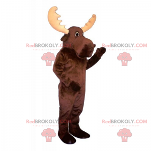 Rendiermascotte met grote hoorns - Redbrokoly.com