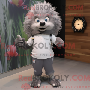 Grå Porcupine maskot...
