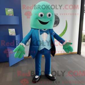 Blå agurk maskot kostume...