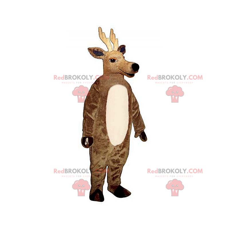Mascota de reno con cuernos largos - Redbrokoly.com