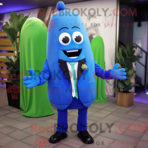 Blå agurk-maskotkostyme...